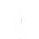 s3 A white silhouette of a person with long hair.