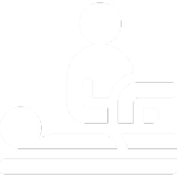 s5 A white icon of a person with a baby on it.